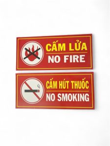 CẤM LỬA + CẤM HÚT THUỐC (TÔN)