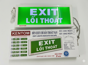 ĐÈN EXIT CHỈ LỐI THOÁT HIỂM KENTOM/VN 1 MẶT KT110 + KIỂM ĐỊNH